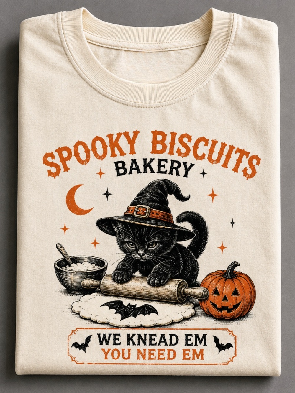 Off White Halloween 'Spooky Biscuits Bakery' Graphic Tee Unisex